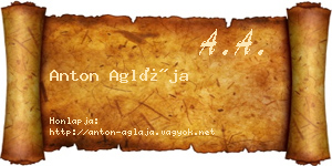 Anton Aglája névjegykártya